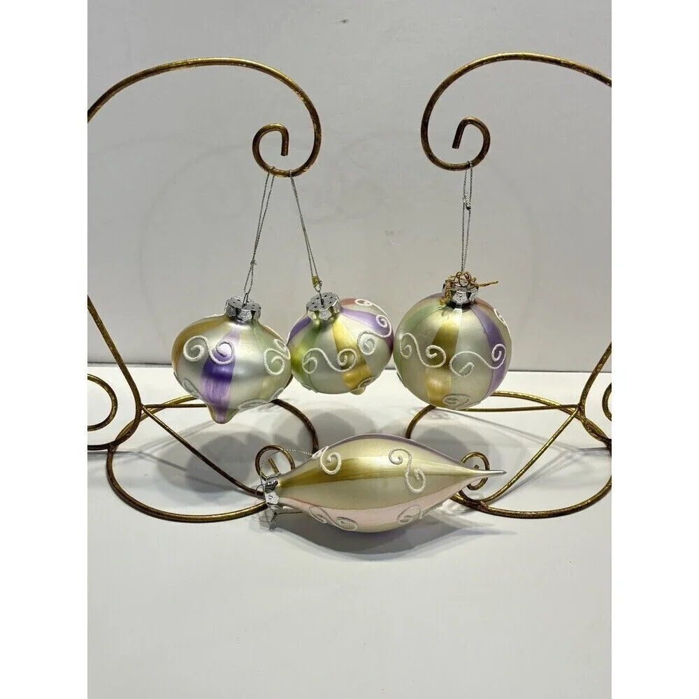 Vtg House Of Lloyd Christmas Around The World Sherbet Glass Ornaments Set Of 4